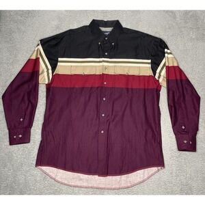 Wrangler‎ Western Pearl Snap Button Up Shirt Mens XL Long Sleeve Rodeo Cowboy
